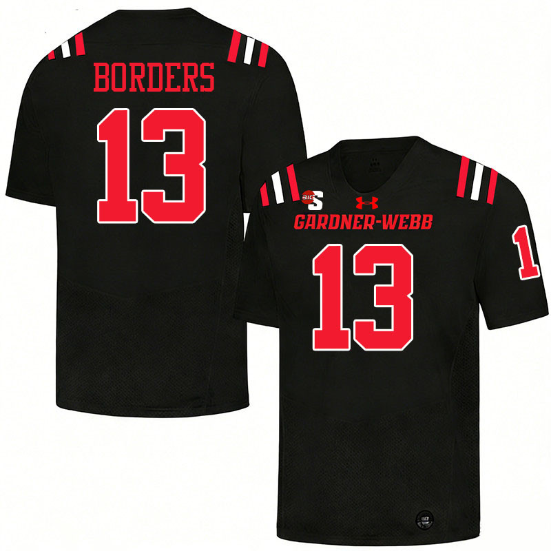 Gardner-Webb Runnin' Bulldogs #13 Caleb Borders College Football Jerseys,Uniforms-Black